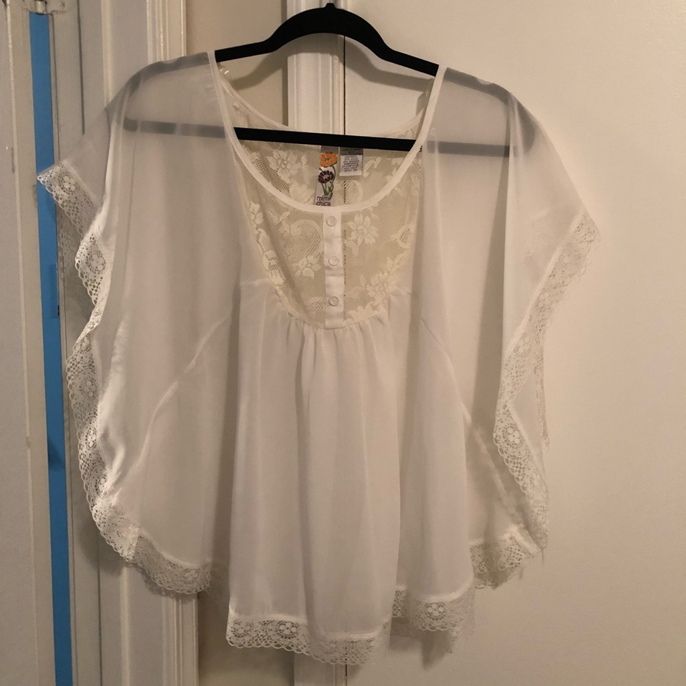 Sheer white top